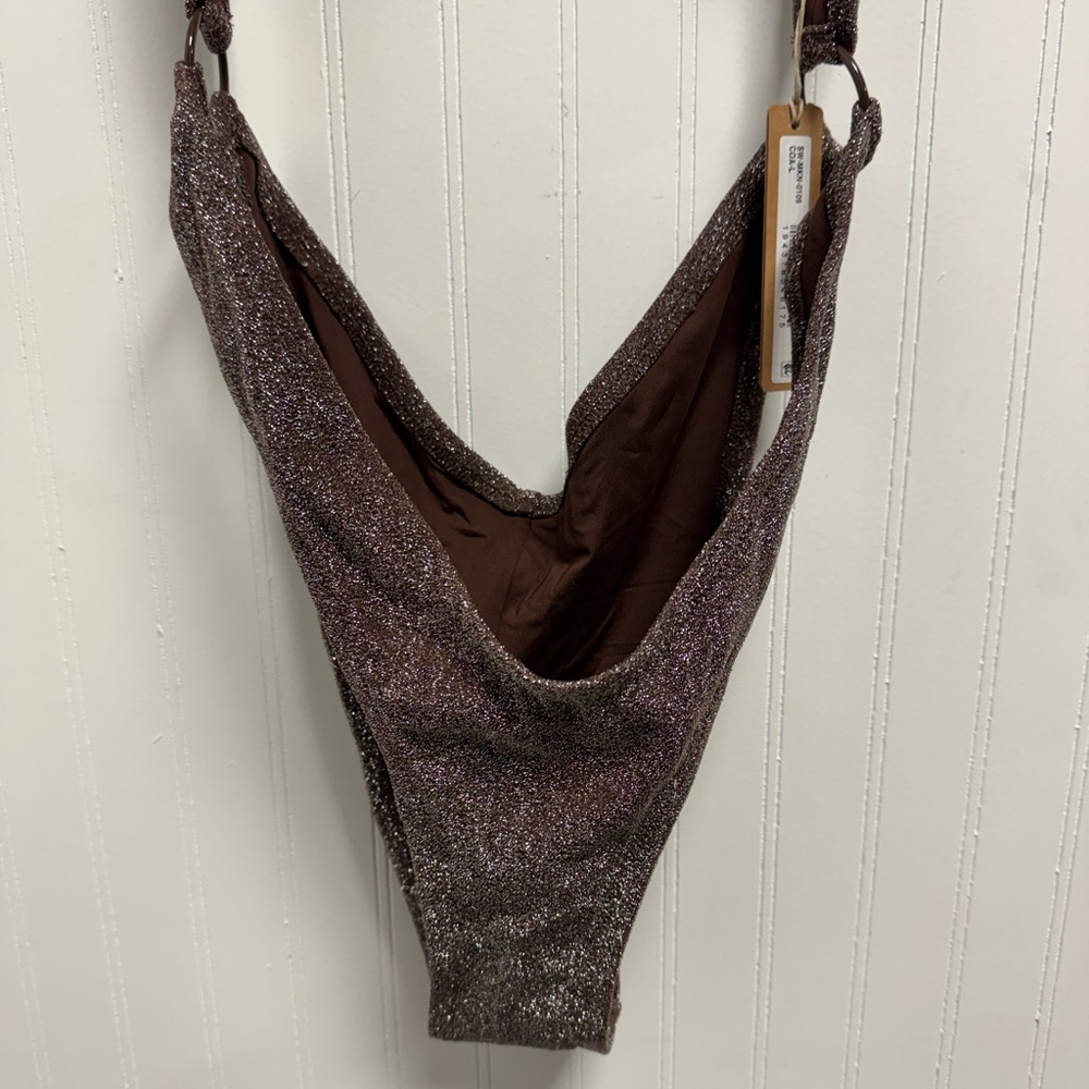SKIMS Glitter Swim Monokini Cocoa Large - Picture 3 of 9